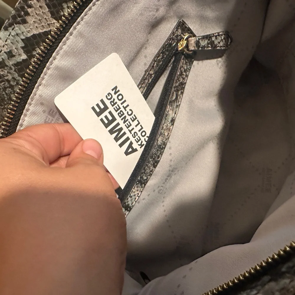 Aimee Kestenberg Collection Chic Snakeskin Patterned Shoulder Bag NWOT - Picture 11 of 12